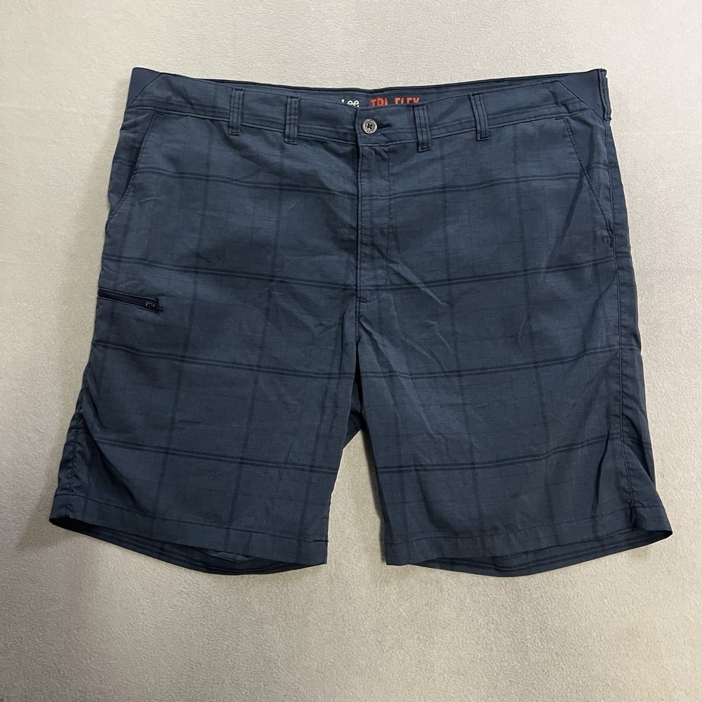 Lee Performance Series Tri Flex Shorts Men's 48 Blue Stretch Pockets Flat Front